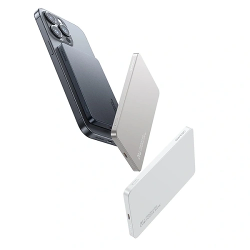 Powerbank z ładowaniem bezprzewodowym USAMS US-CD231 5000mAh 20W PD Fast Charge tytanowy/titanium