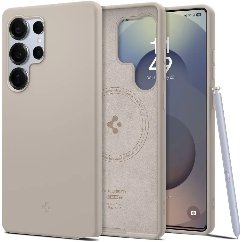 Hurtownia GSM - Etui Spigen Silicone Fit Mag MagSafe Samsung Galaxy S25 Ultra Natural Titanium - SPN16641 - {ean13} - Hurt
