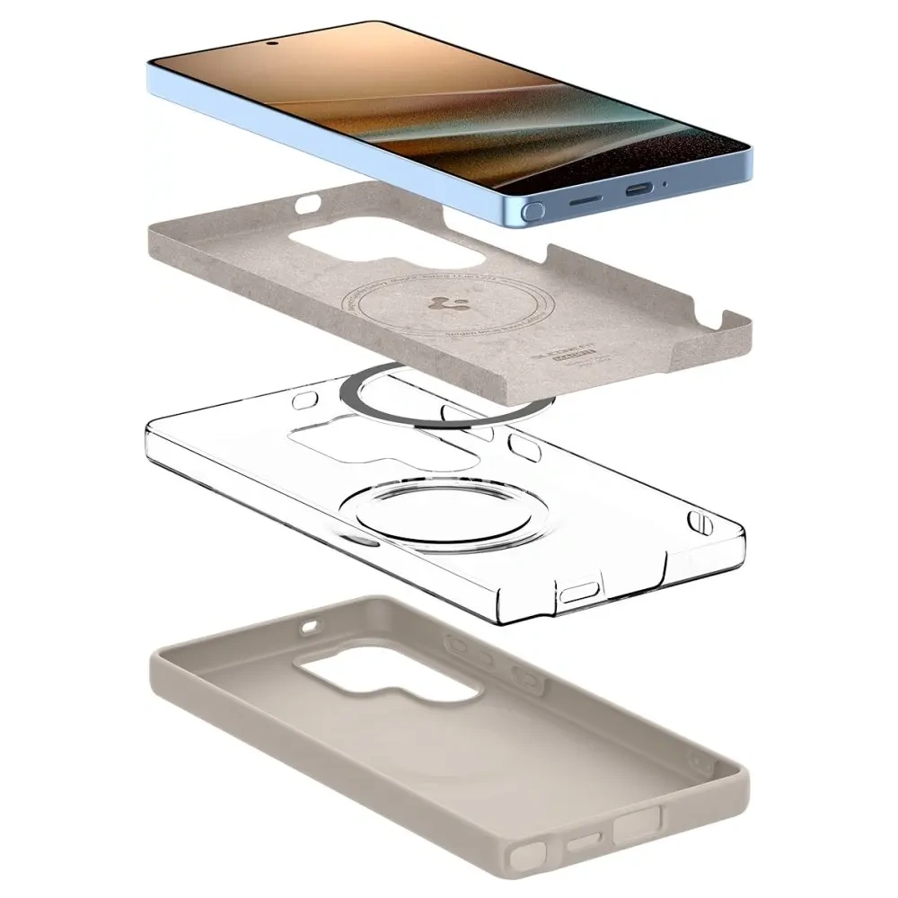 Wholesale Spigen Silicone Fit Mag MagSafe Samsung Galaxy S25 Ultra Natural Titanium - SPN16641 - {ean13} - Hurt