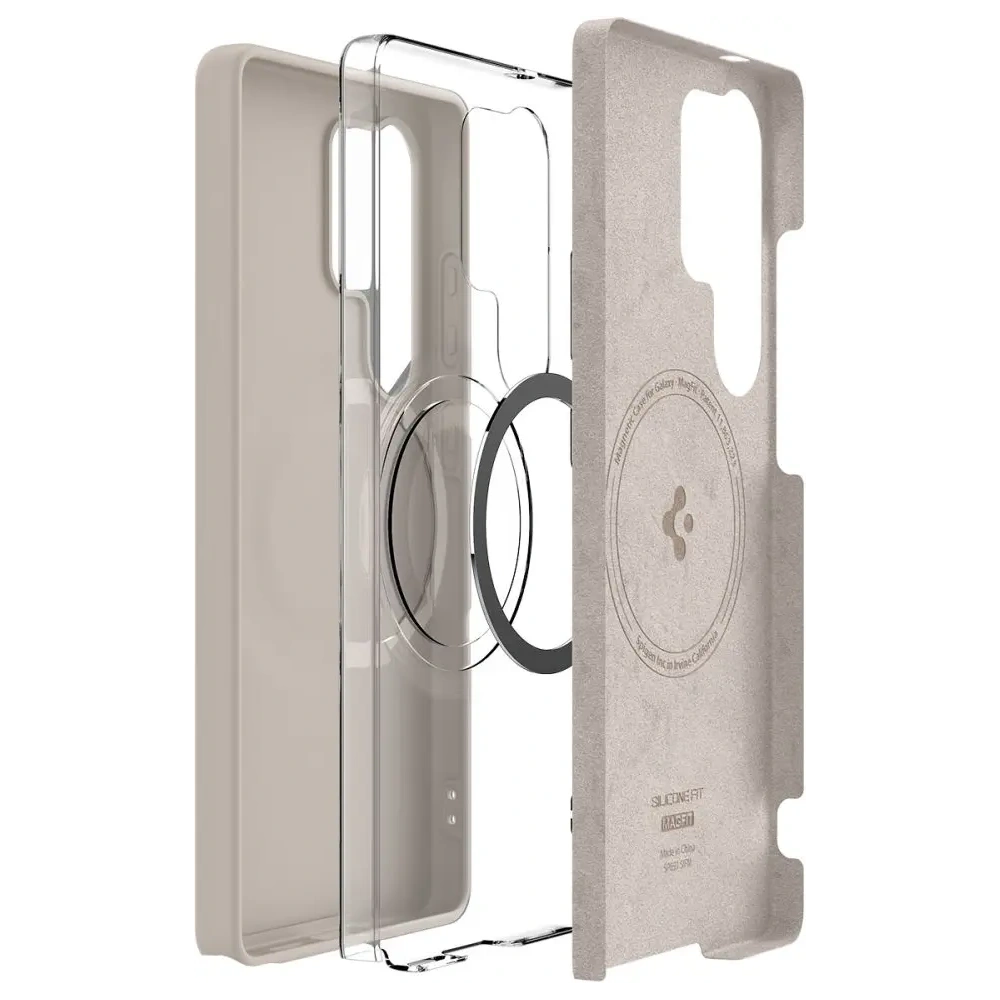 Wholesale Spigen Silicone Fit Mag MagSafe Samsung Galaxy S25 Ultra Natural Titanium - SPN16641 - {ean13} - Hurt