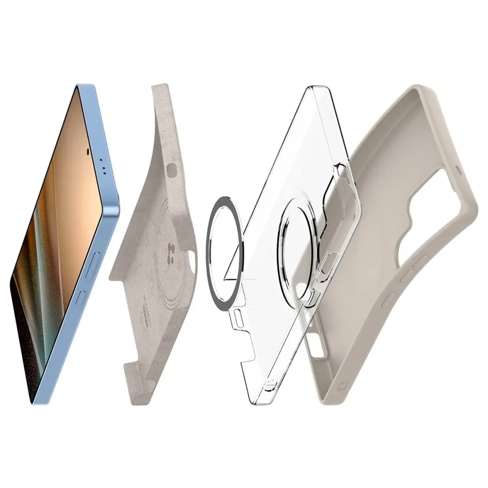 Wholesale Spigen Silicone Fit Mag MagSafe Samsung Galaxy S25 Ultra Natural Titanium - SPN16641 - {ean13} - Hurt