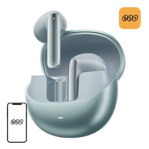 Bezprzewodowe słuchawki douszne TWS QCY AilyBuds Pro+ HT10 Pro ANC Bluetooth 5.3 HFP, A2DP, AVRCP IPX5 (zielone)