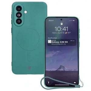 Hurtownia GSM - Bizon Case Silicone Magnetic Sq Samsung Galaxy A36 5G verde închis - BIZ8314 - {ean13} - Hurt
