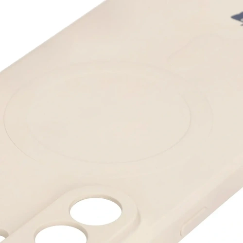 Silikonowe etui z pierścieniem magnetycznym Bizon Case Silicone Magnetic Sq do Samsung Galaxy A56 5G beżowe