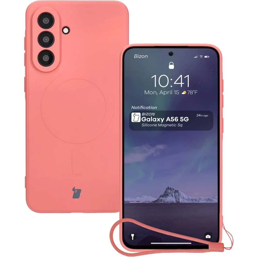 Hurtownia GSM - Caz de silicon Bizon Magnetic Sq Samsung Galaxy A56 5G roz murdar - BIZ8316 - {ean13} - Hurt