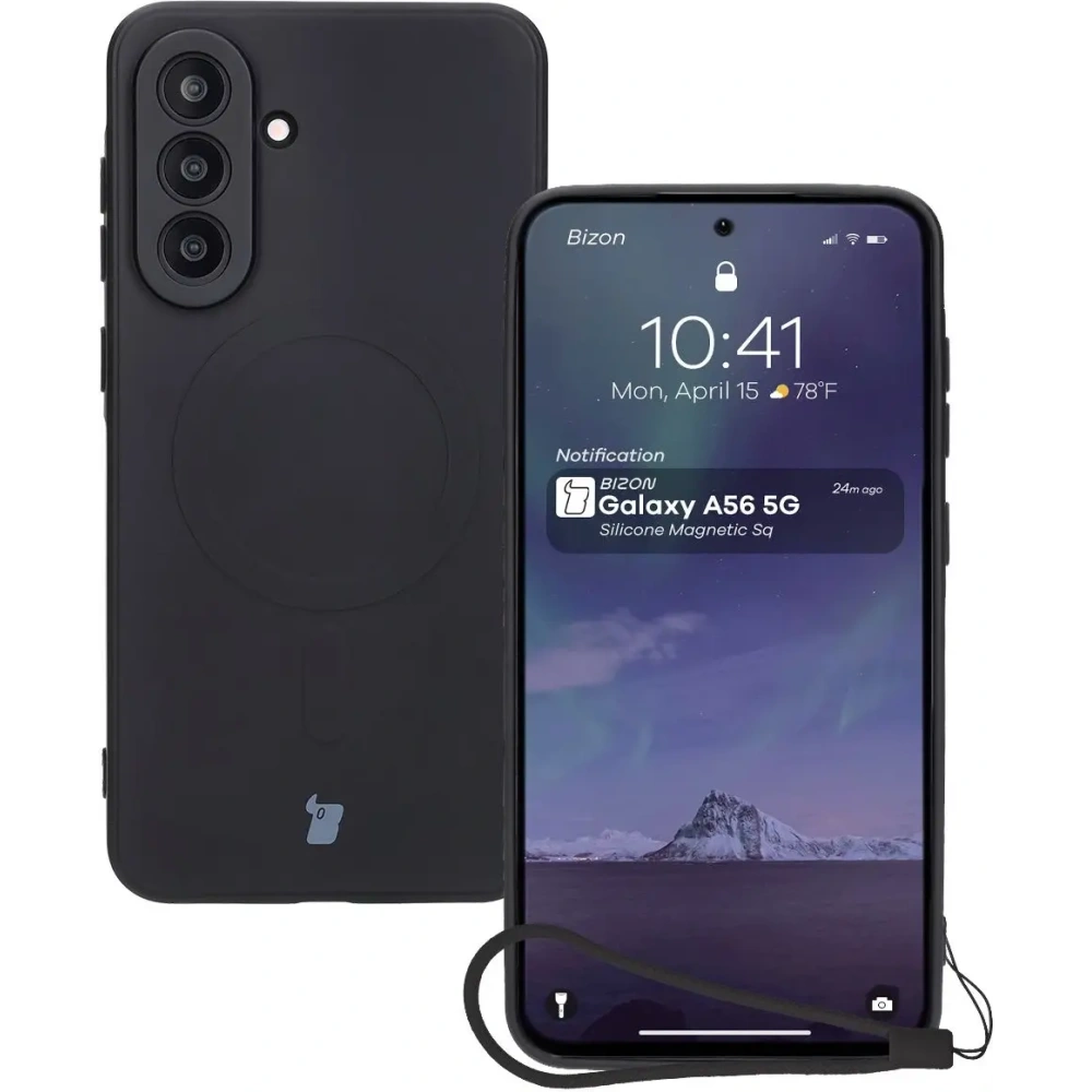 Hurtownia GSM - Bizon Caz Silicon Magnetic Sq Samsung Galaxy A56 5G negru - BIZ8318 - {ean13} - Hurt