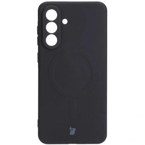 Silikonowe etui z pierścieniem magnetycznym Bizon Case Silicone Magnetic Sq do Samsung Galaxy A56 5G czarne