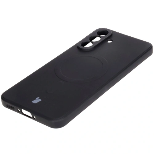 Silikonowe etui z pierścieniem magnetycznym Bizon Case Silicone Magnetic Sq do Samsung Galaxy A56 5G czarne