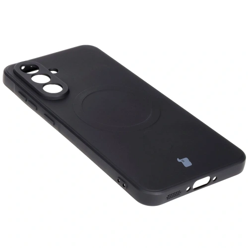 Silikonowe etui z pierścieniem magnetycznym Bizon Case Silicone Magnetic Sq do Samsung Galaxy A56 5G czarne