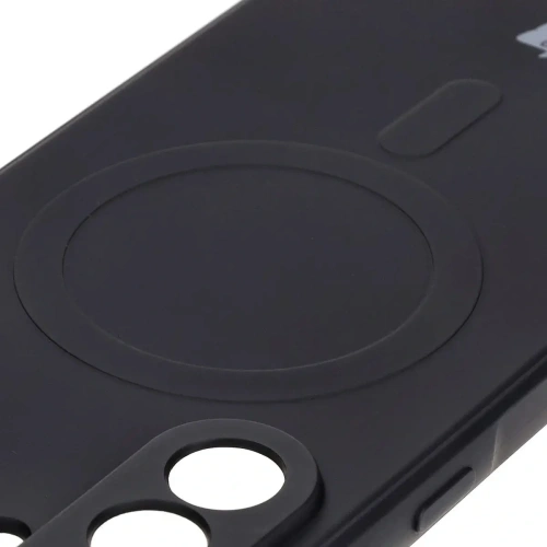 Silikonowe etui z pierścieniem magnetycznym Bizon Case Silicone Magnetic Sq do Samsung Galaxy A56 5G czarne