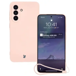 Hurtownia GSM - Bizon Case Silicone Magnetic Sq Samsung Galaxy A56 5G roz deschis - BIZ8319 - {ean13} - Hurt