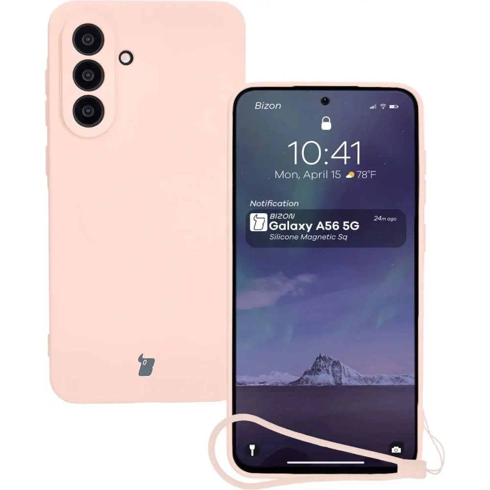Hurtownia GSM - Bizon Case Silicone Magnetic Sq Samsung Galaxy A56 5G roz deschis - BIZ8319 - {ean13} - Hurt