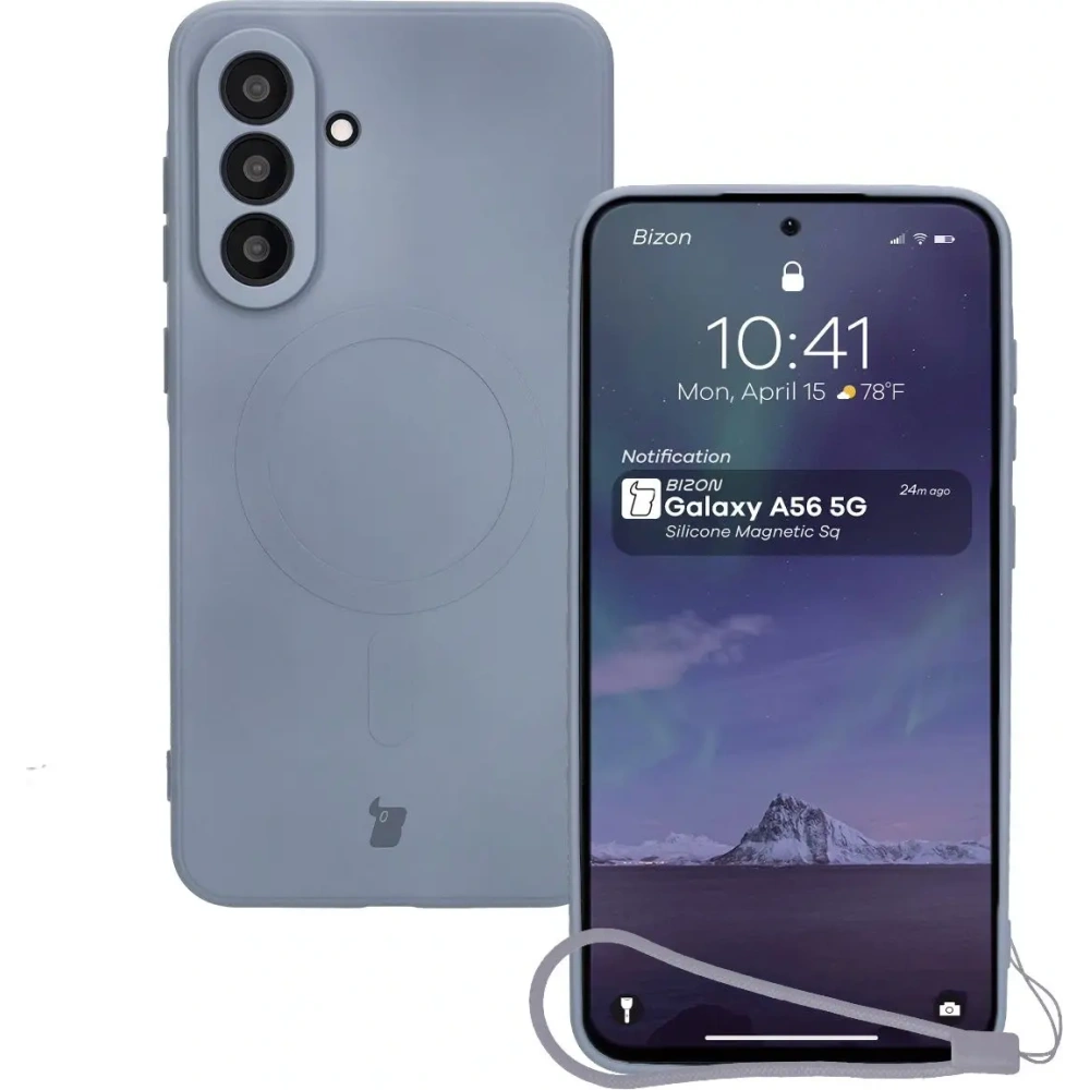 Hurtownia GSM - Bizon Case Silikon Magnetic Sq Samsung Galaxy A56 5G grau - BIZ8321 - {ean13} - Hurt