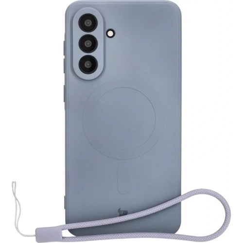 Silikonowe etui z pierścieniem magnetycznym Bizon Case Silicone Magnetic Sq do Samsung Galaxy A56 5G szare