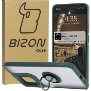Hurtownia GSM - Bizon Case Hybrid Ring Motorola Moto G75 5G rauchig mit einem dunkelgrünen Rahmen - BIZ8322 - {ean13} - Hurt