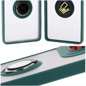 Hurtownia GSM - Etui z uchwytem na palec Bizon Case Hybrid Ring do Motorola Moto G75 5G zakouřené s tmavě zeleným rámečkem - BIZ8322 - {ean13} - Hurt