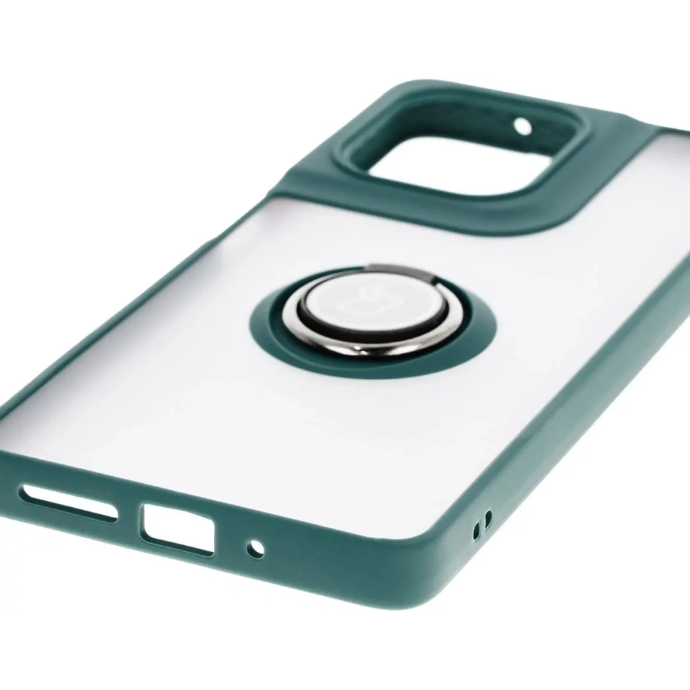 Hurtownia GSM - Etui z uchwytem na palec Bizon Case Hybrid Ring do Motorola Moto G75 5G zakouřené s tmavě zeleným rámečkem - BIZ8322 - {ean13} - Hurt