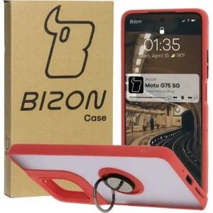 Hurtownia GSM - Bizon Case Hybrid Ring Motorola Moto G75 5G rauchig mit einem roten Rahmen - BIZ8323 - {ean13} - Hurt