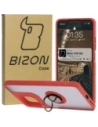 Bizon Case Hybrid Ring Motorola Moto G75 5G smoky with a red frame