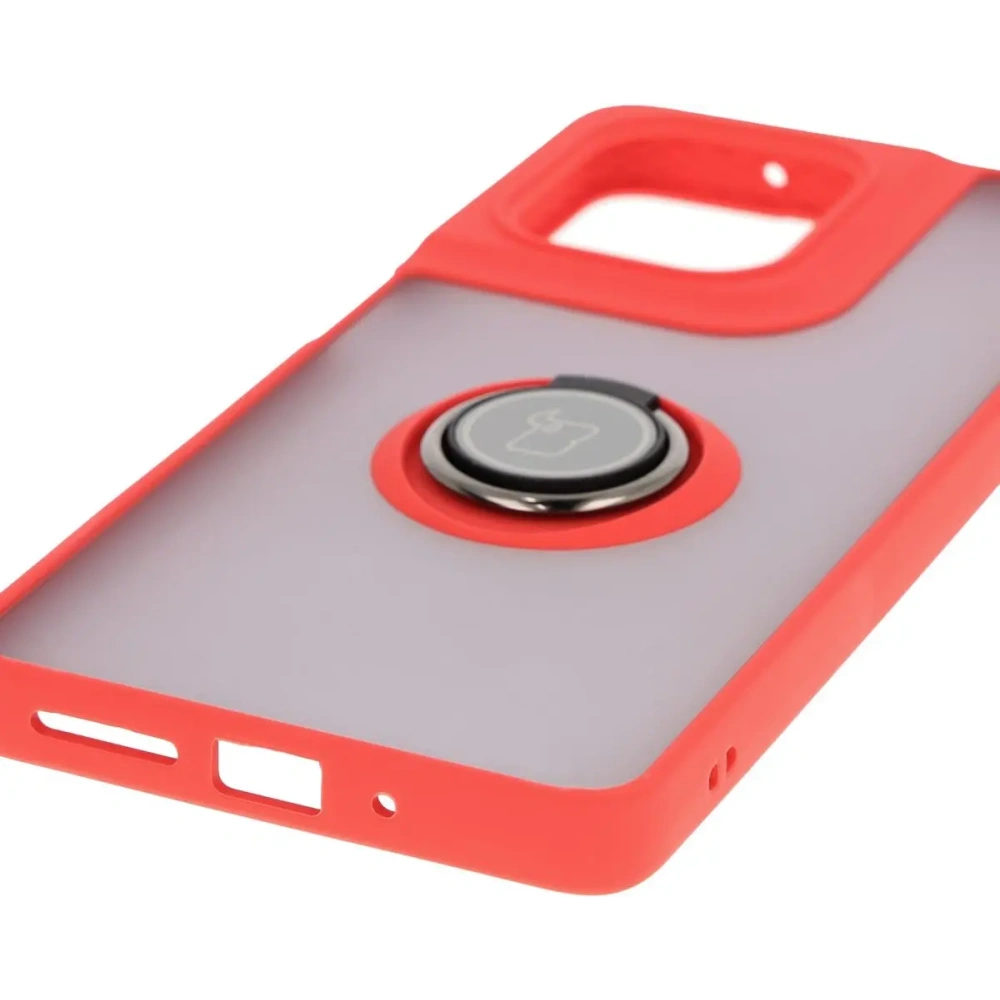 Wholesale Bizon Case Hybrid Ring Motorola Moto G75 5G smoky with a red frame - BIZ8323 - {ean13} - Hurt
