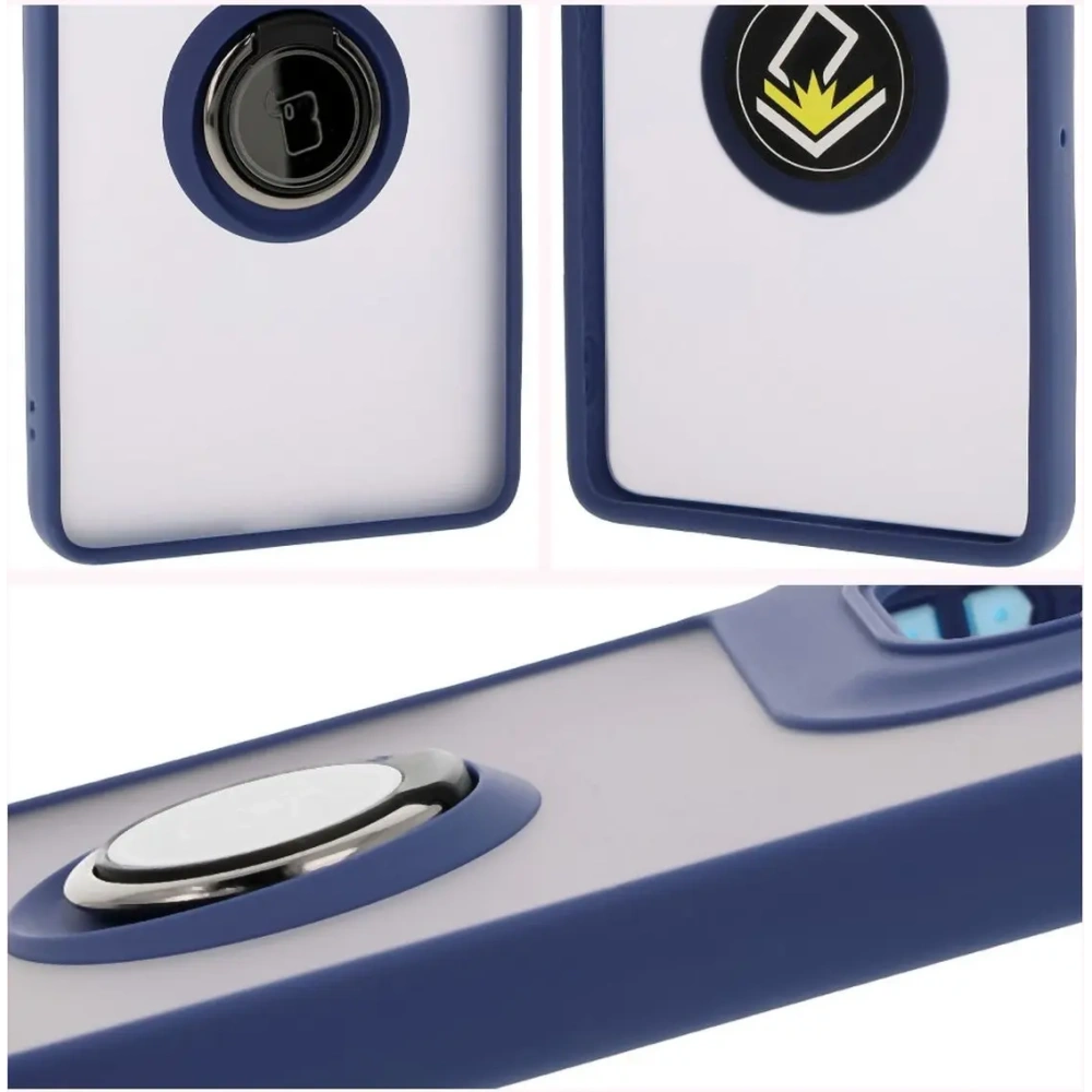 Hurtownia GSM - Bizon Case Hybrid Ring Motorola Moto G75 5G rauchig mit einem dunkelblauen Rahmen - BIZ8324 - {ean13} - Hurt