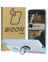 Etui z uchwytem na palec Bizon Case Hybrid Ring do Motorola Moto G75 5G przydymione z jasnoniebieską ramką