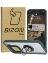 Bizon Case Hybrid Ring Xiaomi 15 fumuriu cu un cadru verde închis
