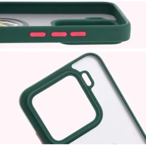 Hurtownia GSM - Bizon Case Hybrid Ring Xiaomi 15 fumuriu cu un cadru verde închis - BIZ8326 - {ean13} - Hurt