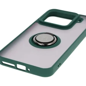 Hurtownia GSM - Bizon Case Hybrid Ring Xiaomi 15 fumuriu cu un cadru verde închis - BIZ8326 - {ean13} - Hurt