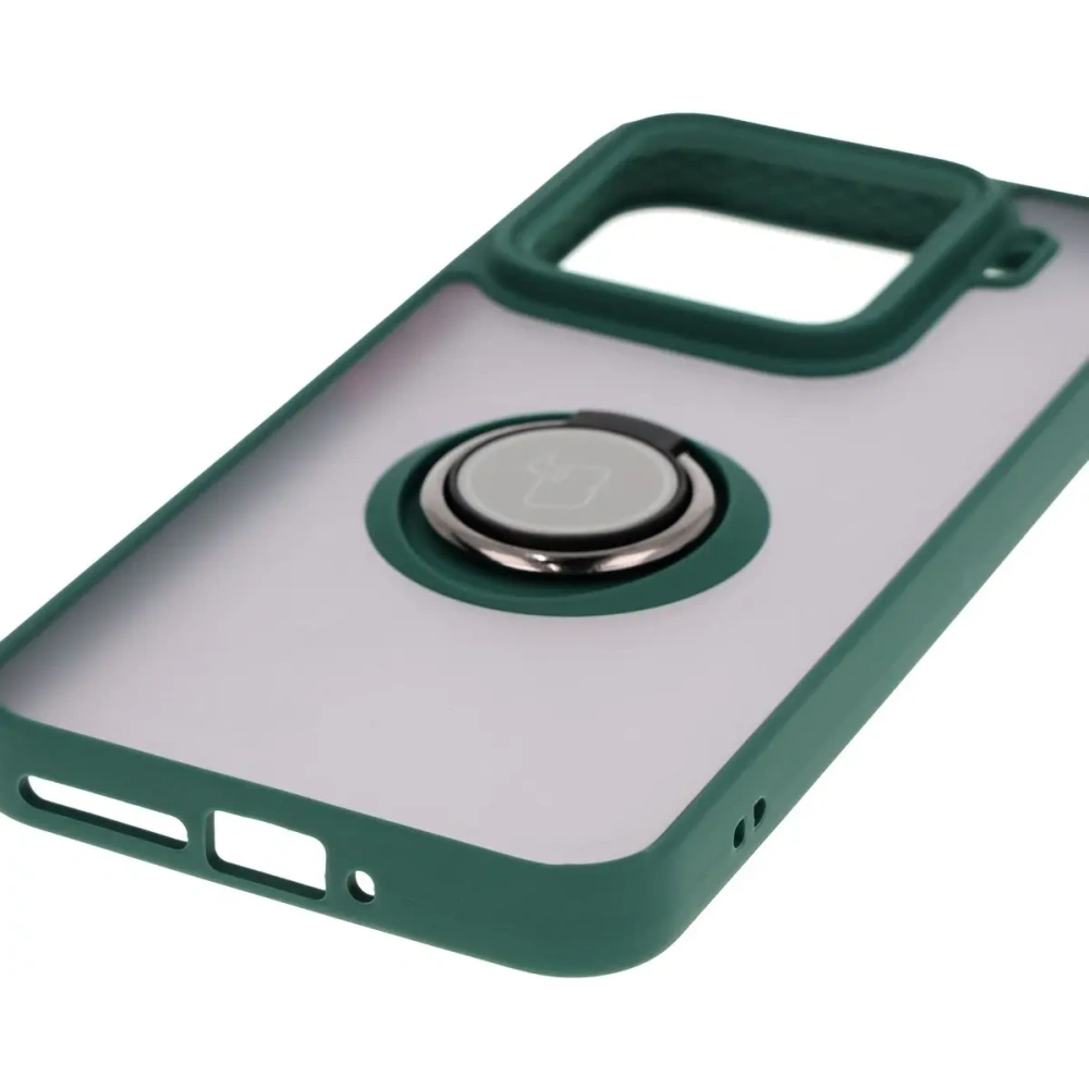 Wholesale Bizon Case Hybrid Ring Xiaomi 15 smoky with a dark green frame - BIZ8326 - {ean13} - Hurt