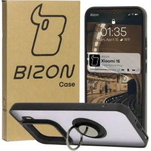 Hurtownia GSM - Bizon Case Hybrid Ring Xiaomi 15 fumuriu cu un cadru negru - BIZ8327 - {ean13} - Hurt