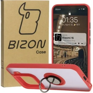 Hurtownia GSM - Bizon Case Hybrid Ring Xiaomi 15 fumuriu cu un cadru roșu - BIZ8328 - {ean13} - Hurt
