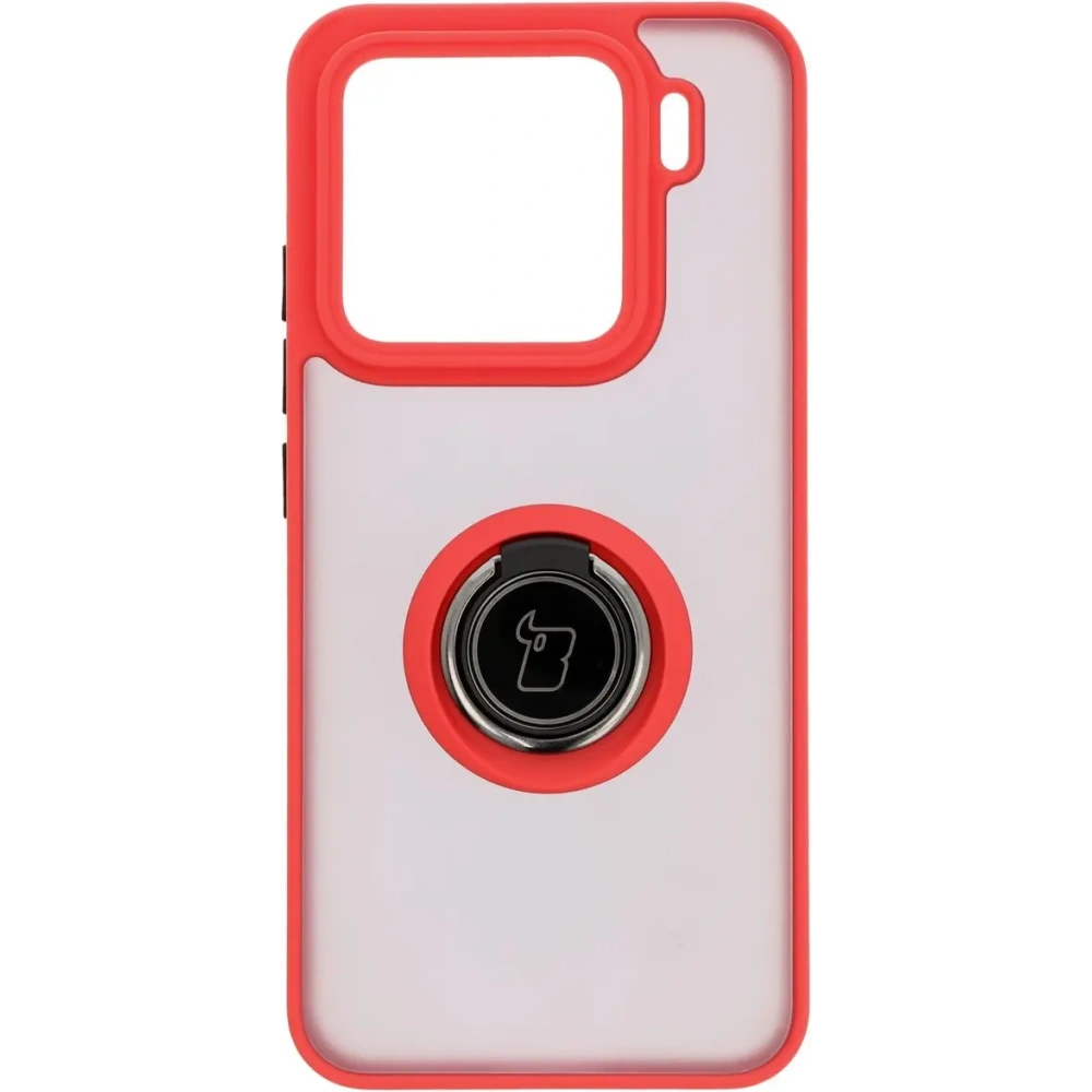 Hurtownia GSM - Etui z uchwytem na palec Bizon Case Hybrid Ring do Xiaomi 15 przydymione z czerwoną ramką - BIZ8328 - {ean13} - Hurt