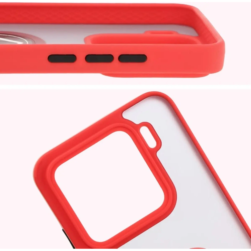 Hurtownia GSM - Bizon Case Hybrid Ring Xiaomi 15 fumuriu cu un cadru roșu - BIZ8328 - {ean13} - Hurt