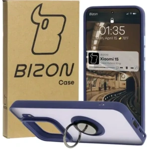 Hurtownia GSM - Bizon Case Hybrid Ring Xiaomi 15 fumuriu cu un cadru albastru închis - BIZ8329 - {ean13} - Hurt