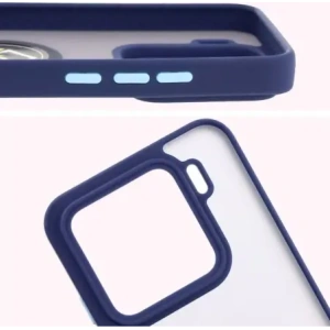 Hurtownia GSM - Bizon Case Hybrid Ring Xiaomi 15 fumuriu cu un cadru albastru închis - BIZ8329 - {ean13} - Hurt