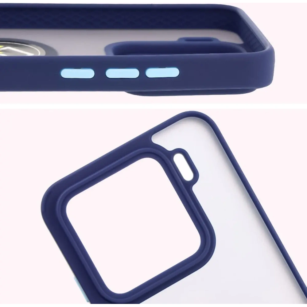 Hurtownia GSM - Etui z uchwytem na palec Bizon Case Hybrid Ring do Xiaomi 15 przydymione z granatową ramką - BIZ8329 - {ean13} - Hurt