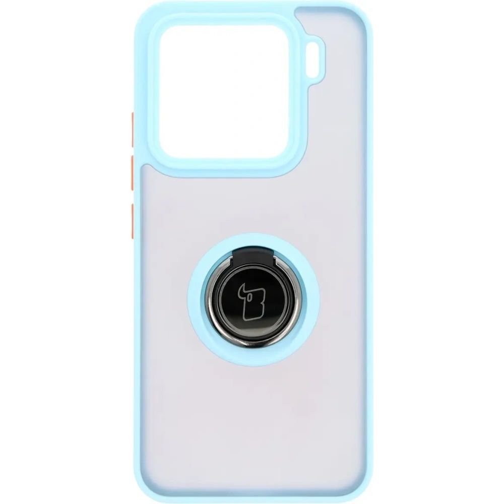 Hurtownia GSM - Etui z uchwytem na palec Bizon Case Hybrid Ring do Xiaomi 15 przydymione z jasnoniebieską ramką - BIZ8330 - {ean13} - Hurt