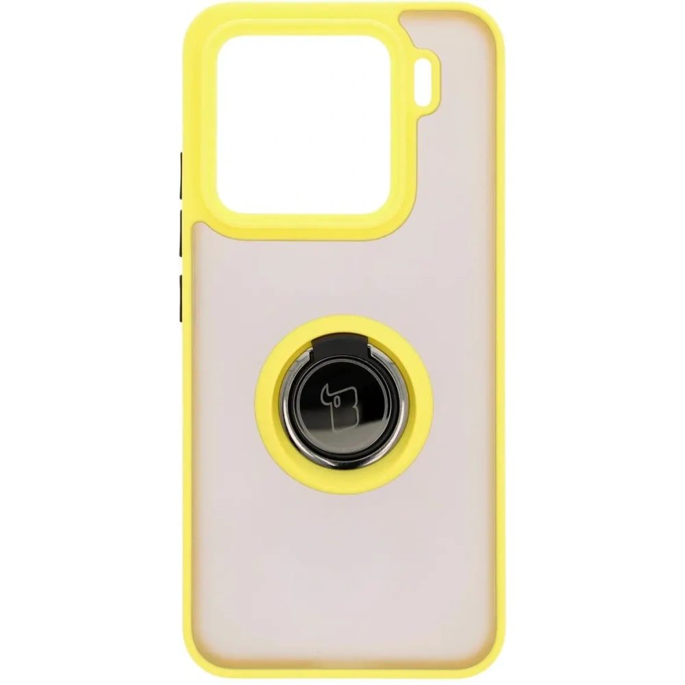 Wholesale Bizon Case Hybrid Ring Xiaomi 15 smoky with a yellow frame - BIZ8331 - {ean13} - Hurt