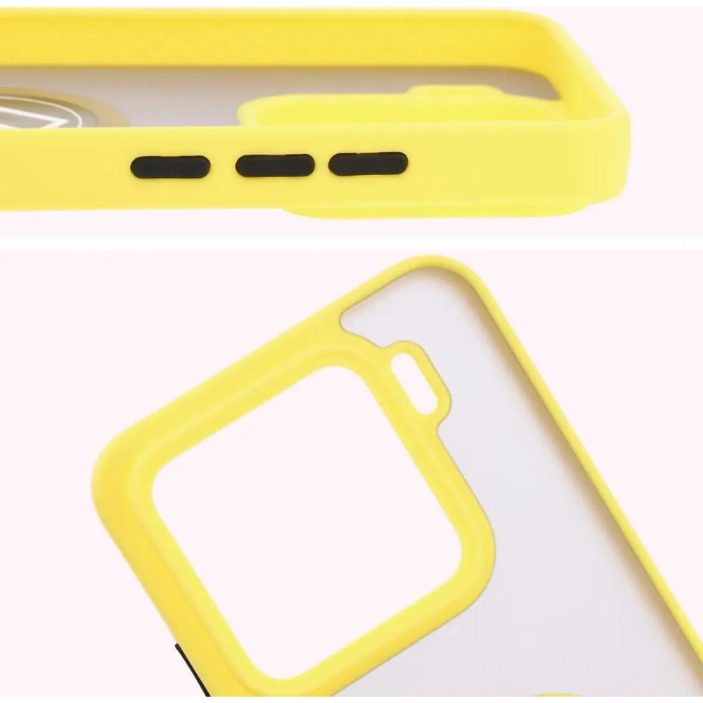 Wholesale Bizon Case Hybrid Ring Xiaomi 15 smoky with a yellow frame - BIZ8331 - {ean13} - Hurt