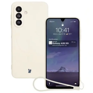 Hurtownia GSM - Silikonový obal s magnetickým kroužkem Bizon Case Silicone Magnetic Sq pro Samsung Galaxy A26 5G béžový - BIZ8332 - {ean13} - Hurt
