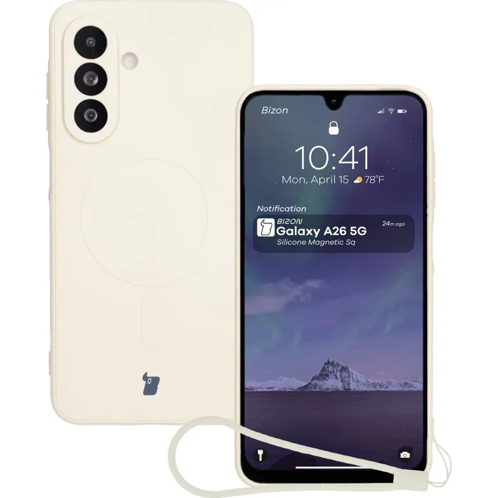 Hurtownia GSM - Bizon Caz Silicona Magnetic Sq Samsung Galaxy A26 5G bej - BIZ8332 - {ean13} - Hurt