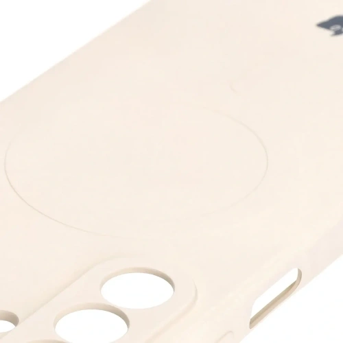 Silikonowe etui z pierścieniem magnetycznym Bizon Case Silicone Magnetic Sq do Samsung Galaxy A26 5G beżowe