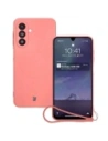 Silikonowe etui z pierścieniem magnetycznym Bizon Case Silicone Magnetic Sq do Samsung Galaxy A26 5G brudnoróżowe