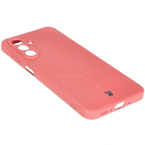 Silikonowe etui z pierścieniem magnetycznym Bizon Case Silicone Magnetic Sq do Samsung Galaxy A26 5G brudnoróżowe
