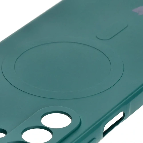 Silikonowe etui z pierścieniem magnetycznym Bizon Case Silicone Magnetic Sq do Samsung Galaxy A26 5G ciemnozielone