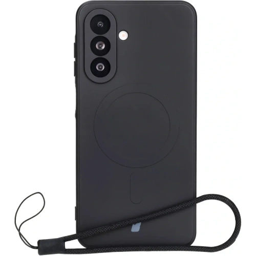 Silikonowe etui z pierścieniem magnetycznym Bizon Case Silicone Magnetic Sq do Samsung Galaxy A26 5G czarne