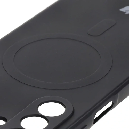 Silikonowe etui z pierścieniem magnetycznym Bizon Case Silicone Magnetic Sq do Samsung Galaxy A26 5G czarne