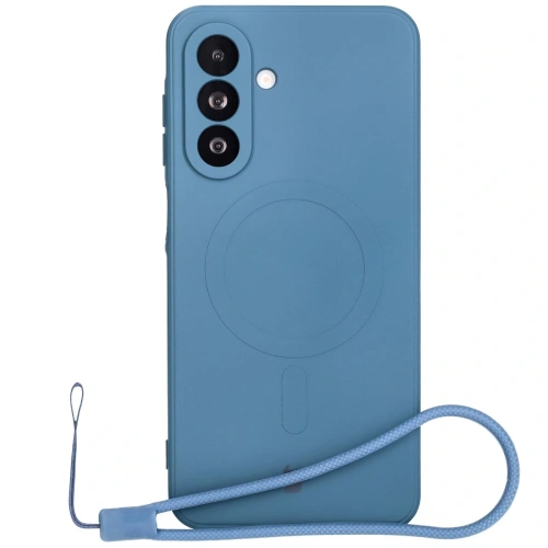 Silikonowe etui z pierścieniem magnetycznym Bizon Case Silicone Magnetic Sq do Samsung Galaxy A26 5G granatowe