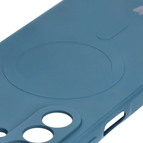 Silikonowe etui z pierścieniem magnetycznym Bizon Case Silicone Magnetic Sq do Samsung Galaxy A26 5G granatowe